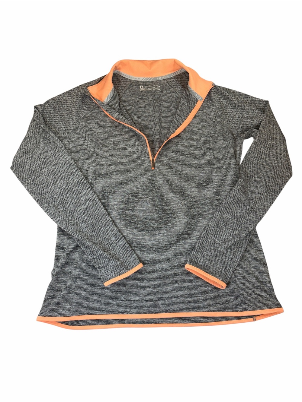 Under Armour Gray Heather Quarter-Zip Pullover with Coral Trim - Women
